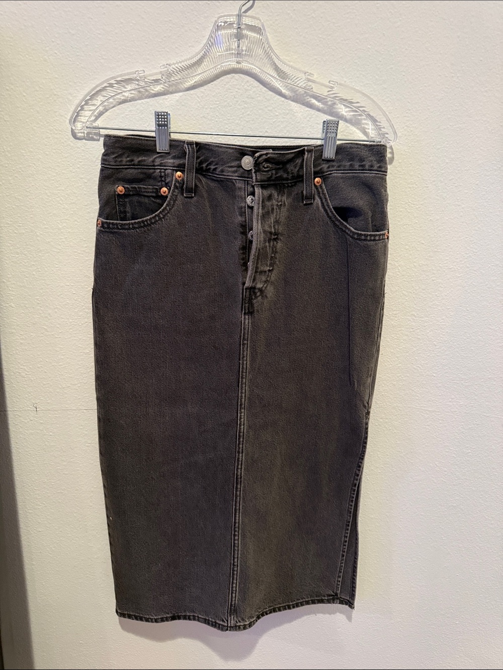 Levi's Black Straight-Leg Jeans Skirt